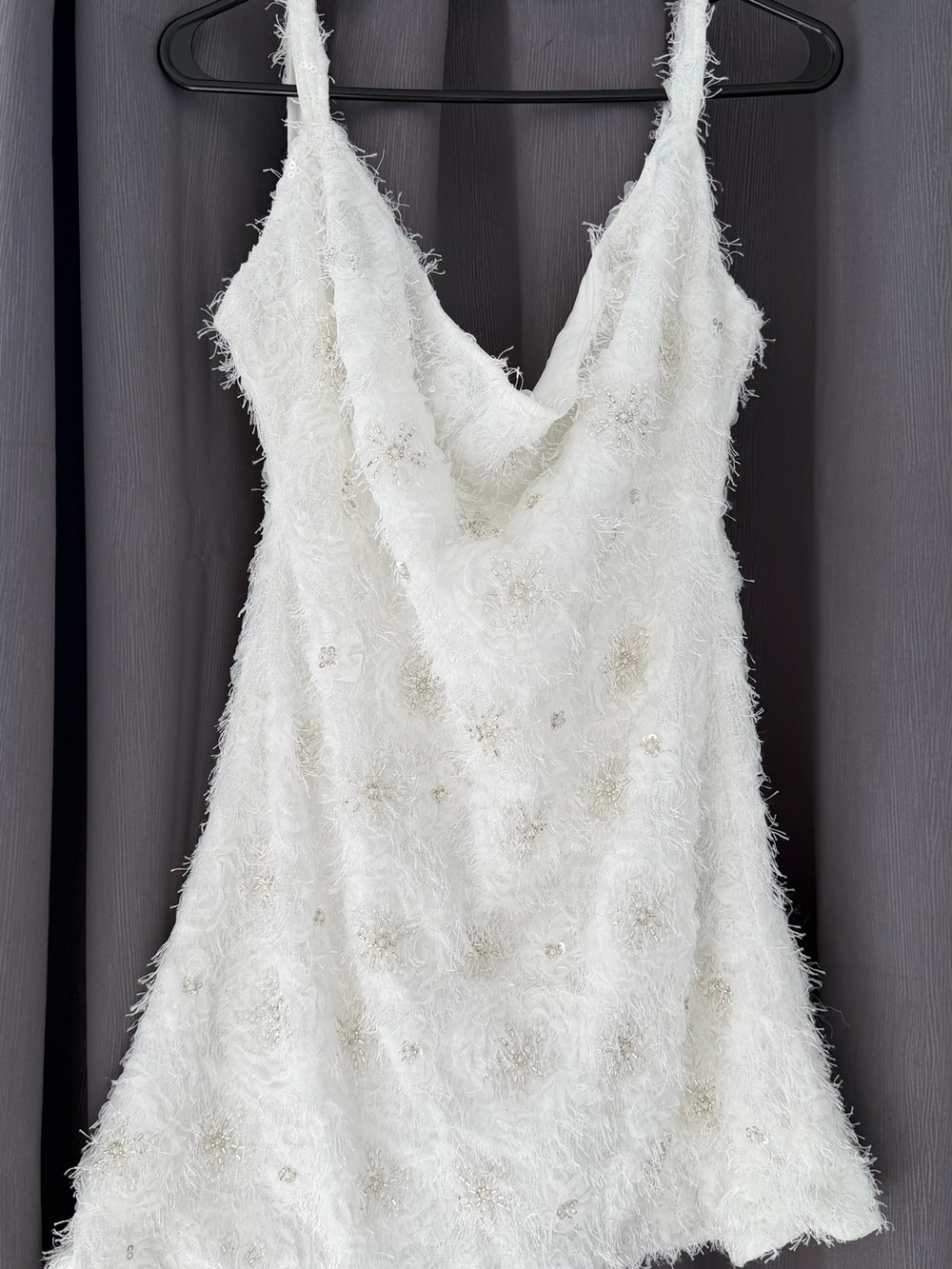 Pretty little thing white Textured Neck Slip mini Dress